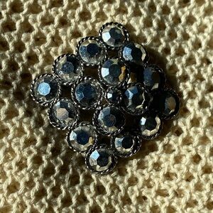 Elegant Vintage Domed Silver Tone Brooch